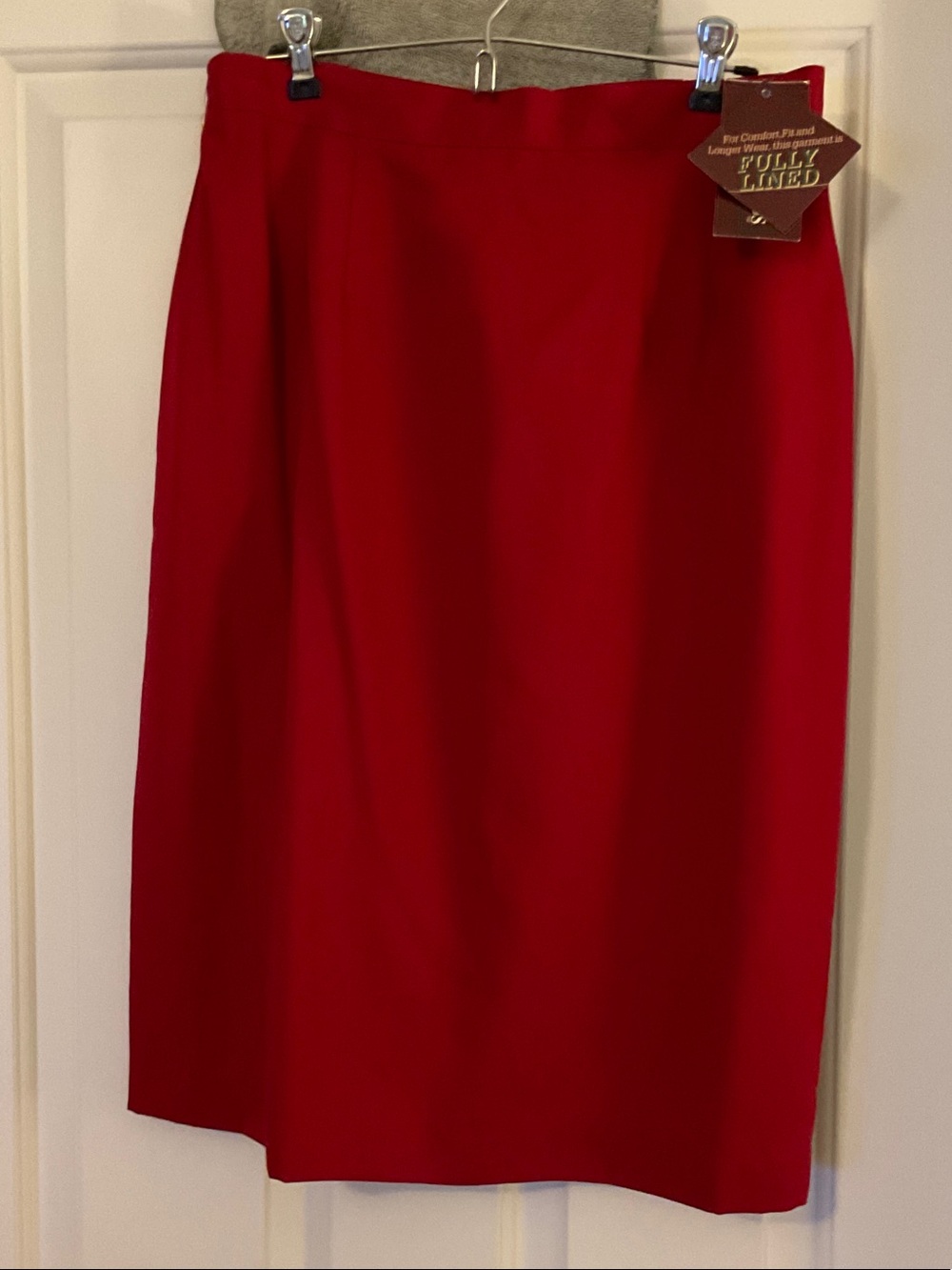 Lauren Woods Classic Red Women's Pencil Skirt - Fully Lined NWTs Sz 14